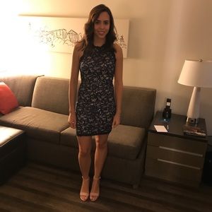 Navy and Beige Dress